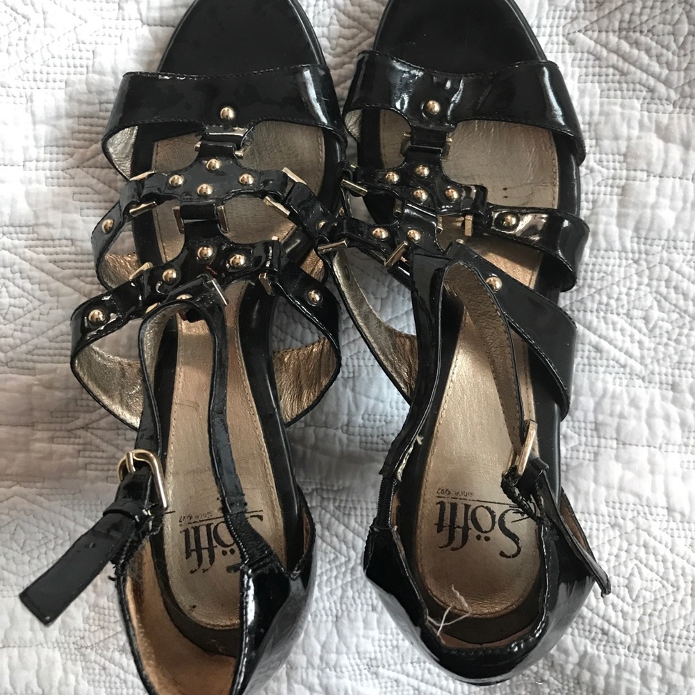 Black Patent Gladiator Style Sofft 9